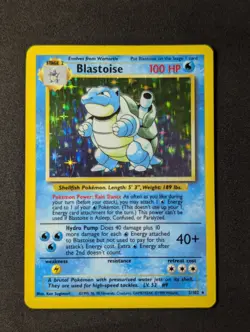 Pokemon TCG Base Set Blastoise Holo 2/102 LP- - Image 1