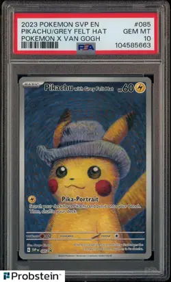 Pokemon Pikachu with Grey Felt Hat Van Gogh 085 Promo PSA 10 Graded GEM MINT - Image 1