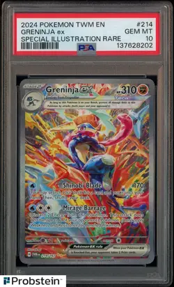 2024 Pokemon TWM En Special Illustration Rare #214 Greninja Ex PSA 10 GEM MINT - Image 1