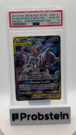 2019 Pokemon SM Black Star Promo #SM191 Mewtwo & Mew Gx FA PSA 10 GEM MINT - Image 2
