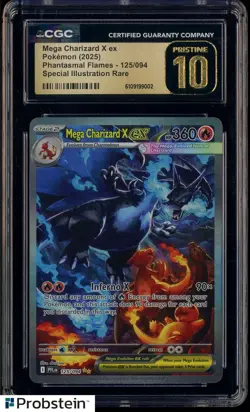 2025 Pokemon Phantasmal Flames #125/094 Mega Charizard Ex SIR CGC 10 PRISTINE - Image 1