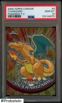 2000 Topps Chrome Pokemon TV #6 Charizard PSA 10 GEM MINT - Image 1
