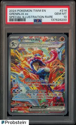 2024 Pokemon TWM En Special Illustration Rare #214 Greninja Ex PSA 10 GEM MINT - Image 1