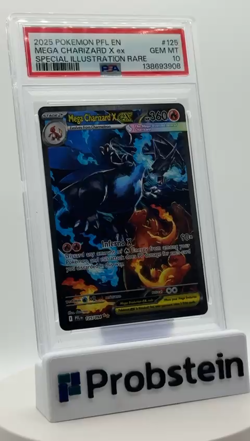 2025 POKEMON PFL EN-PHANTASMAL FLAMES #125 MEGA CHARIZARD X EX PSA 10 - Image 2