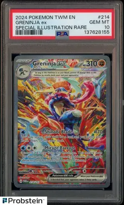 2024 Pokemon TWM En Special Illustration Rare #214 Greninja Ex PSA 10 GEM MINT - Image 1