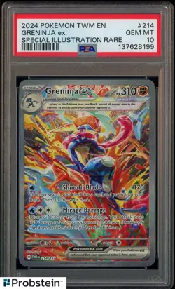 2024 Pokemon TWM En Special Illustration Rare #214 Greninja Ex PSA 10 GEM MINT - Image 1