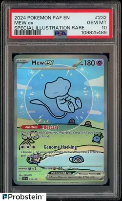 2024 POKEMON PAF EN SPECIAL ILLUSTRATION RARE #232 MEW EX PSA 10 GEM MINT - Image 1