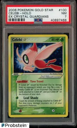PSA 7 CELEBI GOLD STAR HOLO EX CRYSTAL GUARDIANS 2006 POKEMON #100 - Image 1