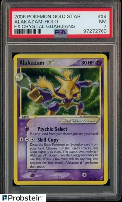 PSA 7 ALAKAZAM GOLD STAR HOLO EX CRYSTAL GUARDIANS 2006 POKEMON #99 - Image 1
