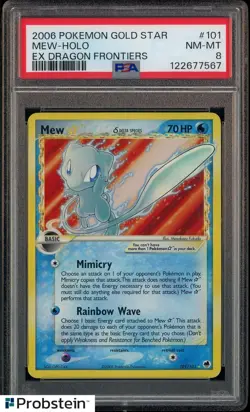 PSA 8 MEW GOLD STAR HOLO EX DRAGON FRONTIERS 2006 POKEMON #101 - Image 1