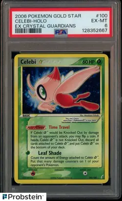 PSA 6 CELEBI GOLD STAR HOLO EX CRYSTAL GUARDIANS 2006 POKEMON #100 - Image 1
