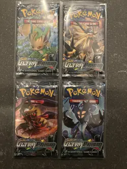 Pokemon Sun & Moon Ultra Prism Booster Pack Full Art Set (4x) - Image 1