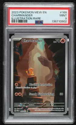 Charmander Illustration Rare Pokemon Scarlet & Violet 151 MEW PSA 9 MINT - Image 1