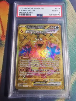 2023 POKEMON OBF EN-OBSIDIAN FLAMES | HYPER RARE CHARIZARD EX 228 PSA 8 Mint - Image 1