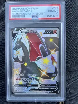 Pokemon TCG Charizard v Champions Path Shiny Holo Card 079/073 - Image 1