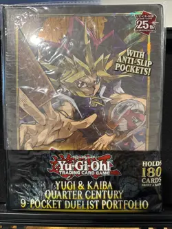 KONAMI Yu-Gi-Oh! 9-Pocket Portfolio Card Binder: Yugi and Kaiba Quarter Century - Image 1