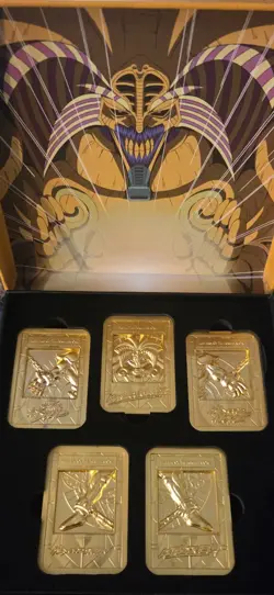 Yugioh exodia the forbidden one 24 karat gold plated ingot set - Image 1