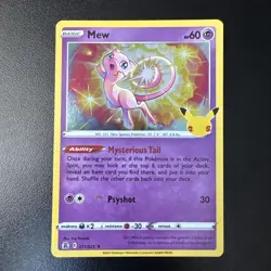 Pokemon Mew TCG Holo Rare Card 011/025 Celebrations Series - Image 1