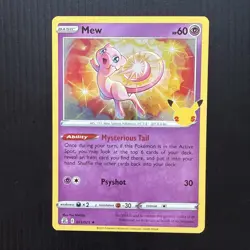 Pokemon Mew TCG Holo Rare Card 011/025 Celebrations Series - Image 1