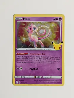 Pokemon Mew TCG Holo Rare Card 011/025 Celebrations Series - Image 1