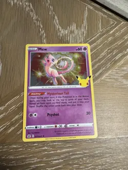 Pokemon Mew TCG Holo Rare Card 011/025 Celebrations Series - Image 1