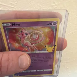 Mew 11/25 SWSH Celebrations Holo Rare Pokemon TCG Card MP small dent 011/025 - Image 3