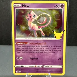 Mew 011/025 Celebrations 25th Anniversary Holo Rare Pokemon TCG Card NM - Image 1