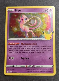 Mew 011/025 Celebrations Holo Rare Pokemon Tcg Card Moderately Played - Image 1