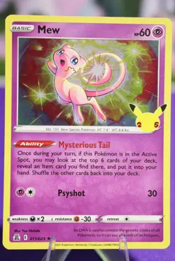 Mew 011/025 Holo Rare Celebrations Pokemon TCG Card NM - Image 1