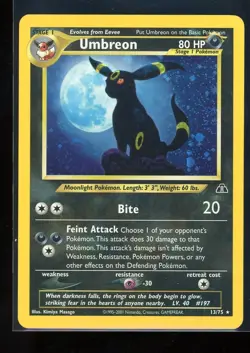 2001 Pokemon TCG Umbreon Neo Discovery 13/75 Holo Rare [NM-] - Image 1