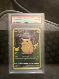 Pokemon PSA 8 Pikachu TCG Holo Full Art Rare Card 005/025 2021 Celebrations - Image 1