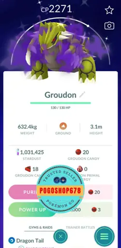 Pokemon Go - Shiny Groudon Shadow ✨ - TRADE or Mini PTC - Read Description - Image 1