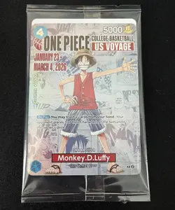One Piece Monkey D Luffy College Basketball Promo Card Sealed - Rutgers - Image 1