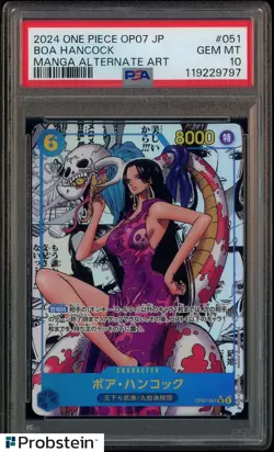 2024 One Piece OP07 Japanese Manga Alternate Art #051 Boa Hancock PSA 10 - Image 1
