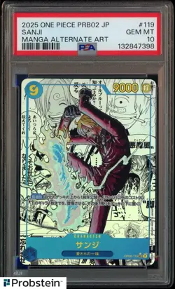 2025 One Piece PRB02 Japanese Manga Alternate Art #119 Sanji PSA 10 GEM MINT - Image 1