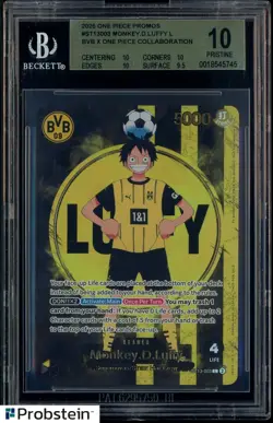 2025 ONE PIECE PROMOS BVB X ONE PIECE MATCH DAY 2025 #003 MONKEY D. LUFFY BGS 10 - Image 1