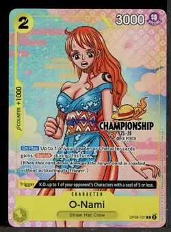 One Piece TCG O Nami OP06-101 TEXTURED FINALIST CS EVENT PACK M 2025 - Image 1
