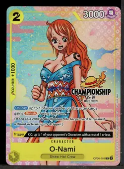 One Piece TCG O Nami OP06-101 TEXTURED FINALIST CS EVENT PACK M 2025 - Image 1