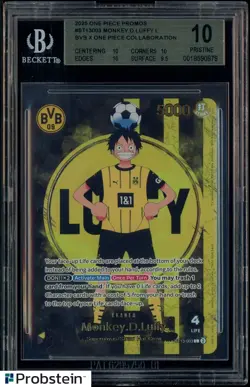 2025 ONE PIECE PROMOS BVB X ONE PIECE MATCH DAY 2025 #003 MONKEY D. LUFFY BGS 10 - Image 1