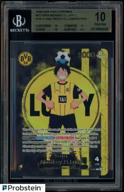 2025 ONE PIECE PROMOS BVB X ONE PIECE MATCH DAY 2025 #003 MONKEY D. LUFFY BGS 10 - Image 1