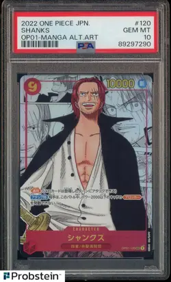 2022 One Piece Japanese OP01 Manga Alternate Art #120 Shanks PSA 10 GEM MINT - Image 1