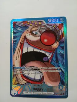 One Piece TCG Buggy OP09-042 Leader Parallel Alt Art English Mint/Nm Condition - Image 1
