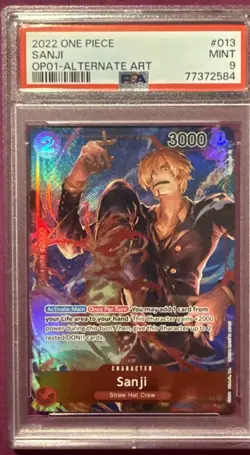 Sanji Alt Art Card One Piece Game English Romance Dawn OP01-013 PRE-ERRATA PSA9 - Image 1