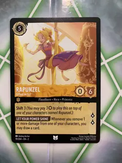 RAPUNZEL Gifted Artist NM-MINT 19/204 Disney Lorcana TCG non holo - Image 1