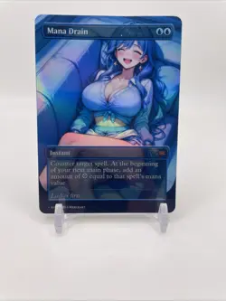 Waifu Mana Drain FOIL Playtest MTG Card EDH COMMANDER ANIME V1 - Image 1