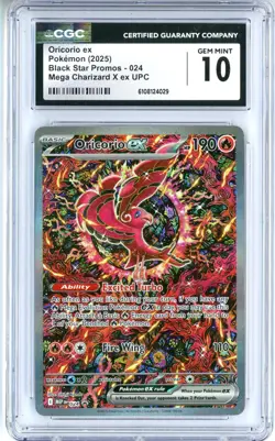 CGC GEM MINT 10 Pokemon TCG Oricorio ex 024 Me: Mega Evolution Promo Holo (2025) - Image 1