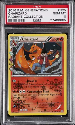 2016 POKEMON XY GENERATIONS RADIANT COLL #RC5 CHARIZARD PSA 10 - Image 1