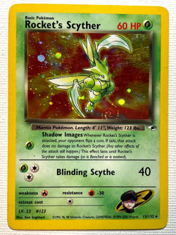 Pokemon TCG Rocket's Scyther Gym Heroes 13/132 Unlimited Holo Rare Light Play - Image 1