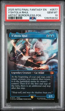 2025 MTG FINAL FANTASY ARTIST BORDERLESS-FOIL #0577 Y'SHTOLA RHUL PSA 10 - Image 1