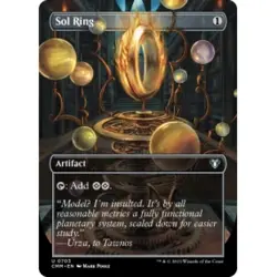 SOL RING (BORDERLESS) Commander Masters Magic MTG MINT CARD - Image 1
